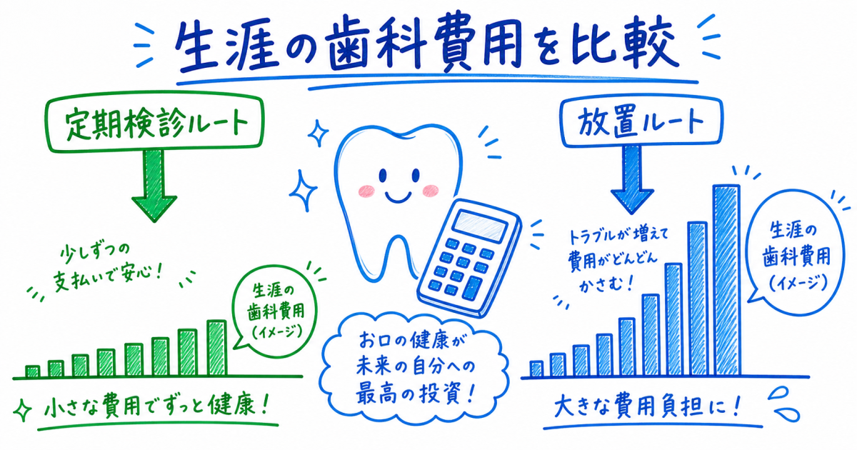 定期検診を怠ると生涯でいくら損?治療費との差額を年代別に比較