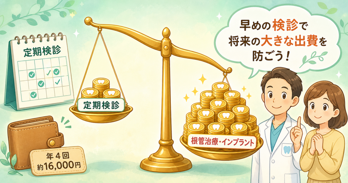 定期検診の費用対効果——年間の検診代と将来の治療費を比較