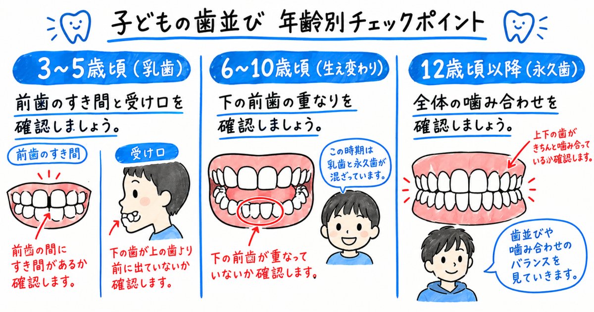 子供の歯並びは年齢によってどこを確認すればいい？